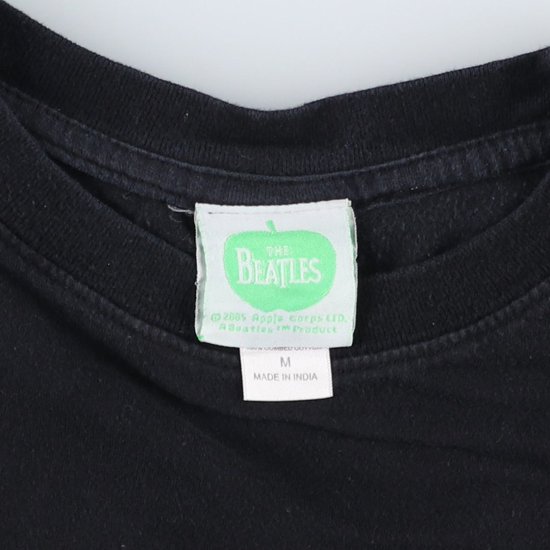 00's THE BEATLES Band T-shirt, Band T, Men's M size cotton black type Vintage Second Hand