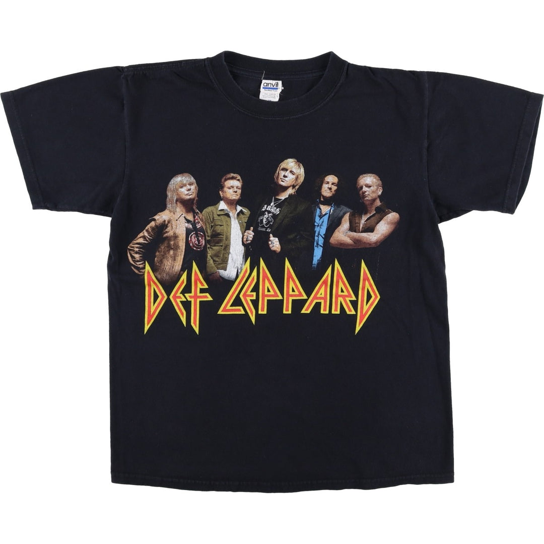 Anvil DEF LEPPARD Band T-shirt (Men's size M) cotton black type Vintage Second Hand