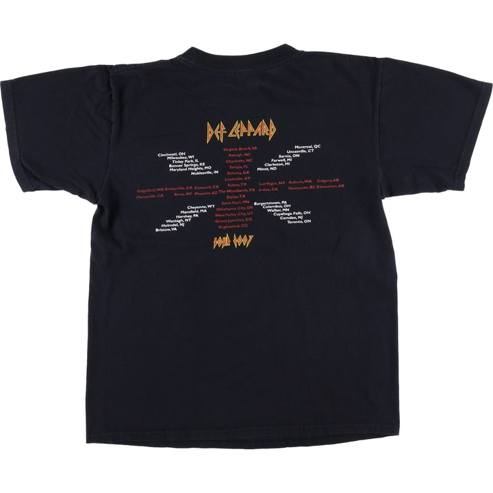 Anvil DEF LEPPARD Band T-shirt (Men's size M) cotton black type Vintage Second Hand
