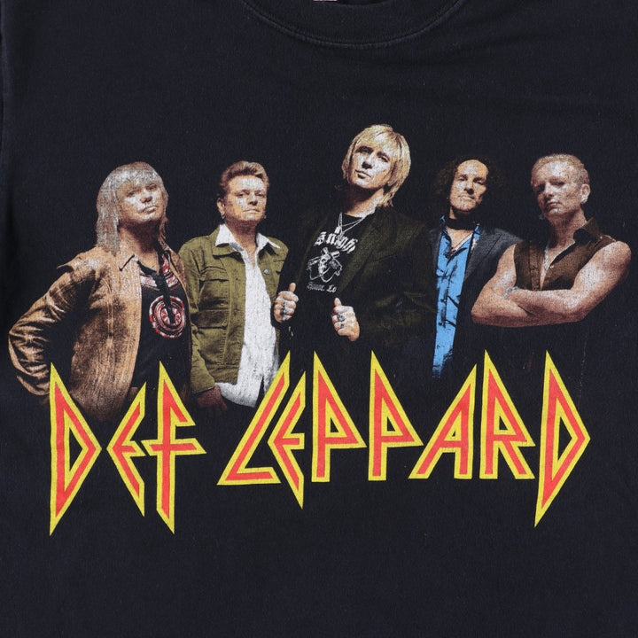 Anvil DEF LEPPARD Band T-shirt (Men's size M) cotton black type Vintage Second Hand