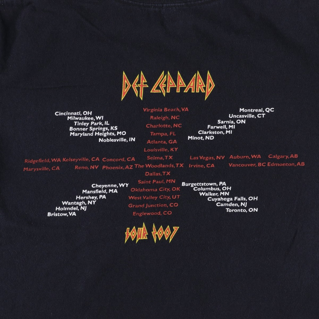 Anvil DEF LEPPARD Band T-shirt (Men's size M) cotton black type Vintage Second Hand