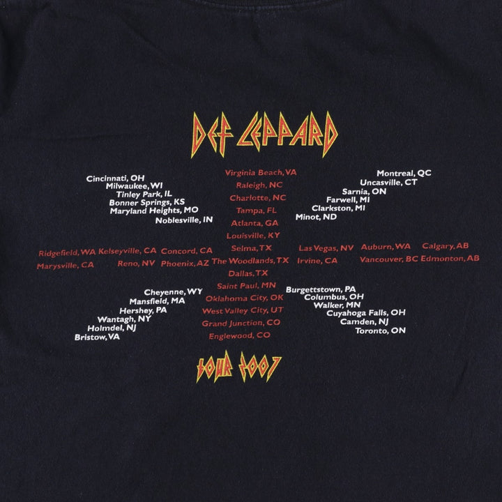 Anvil DEF LEPPARD Band T-shirt (Men's size M) cotton black type Vintage Second Hand