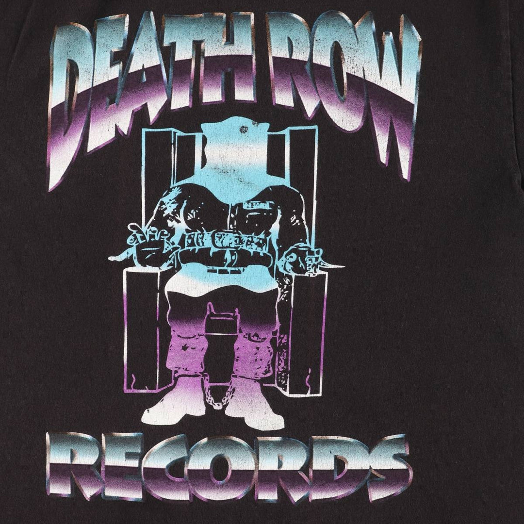 DEATH ROW RECODS Rap T-Shirt (Men's Size L) unclear black type Vintage Second Hand