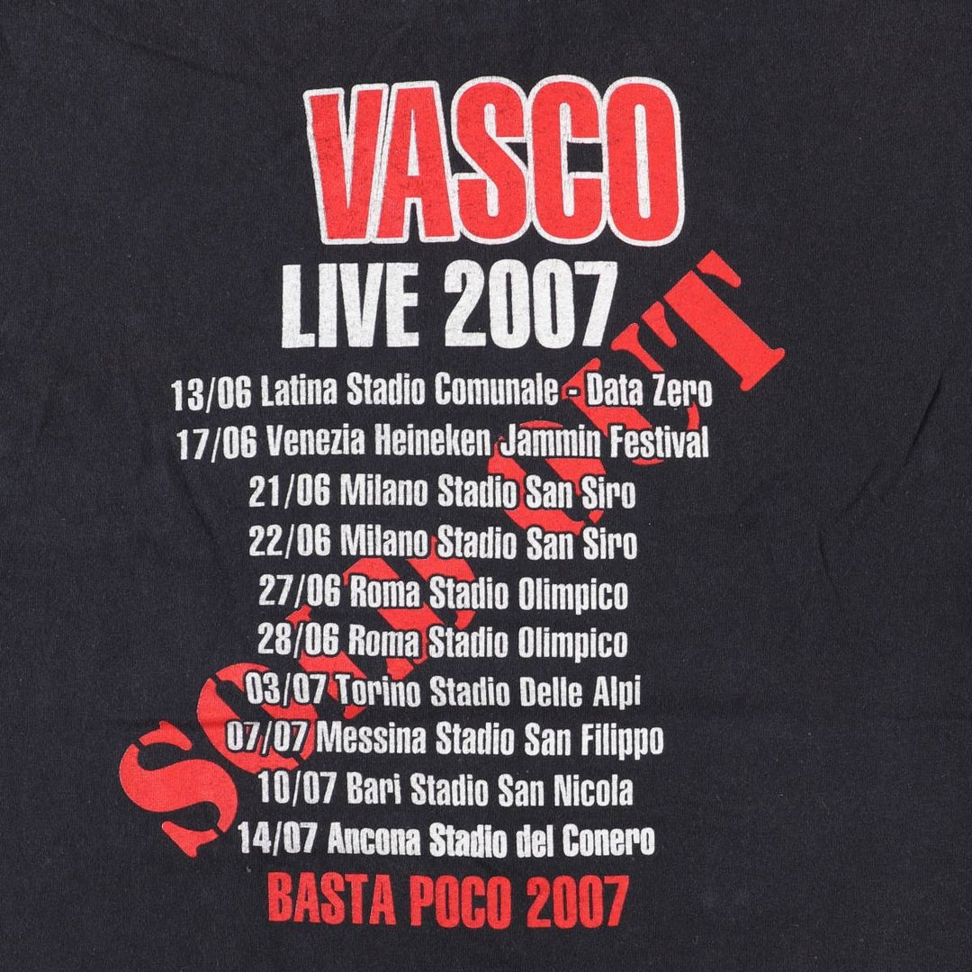 2000'S Fruit of the Loom VASCO ROSSI Fire Pattern Band T-Shirt (Men's Size M) cotton black type Vintage Second Hand
