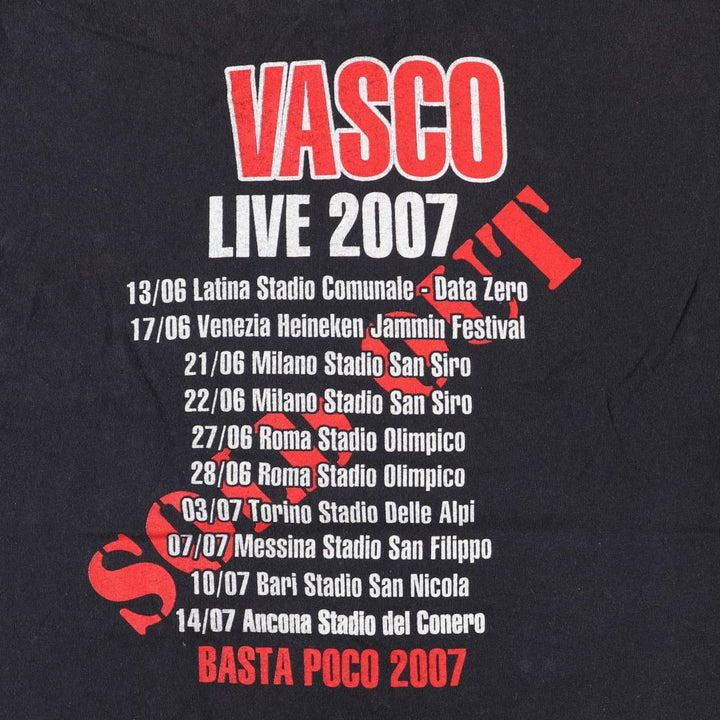 2000'S Fruit of the Loom VASCO ROSSI Fire Pattern Band T-Shirt (Men's Size M) cotton black type Vintage Second Hand