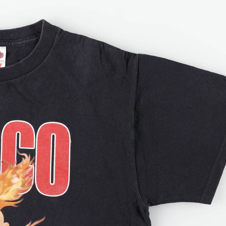 2000'S Fruit of the Loom VASCO ROSSI Fire Pattern Band T-Shirt (Men's Size M) cotton black type Vintage Second Hand
