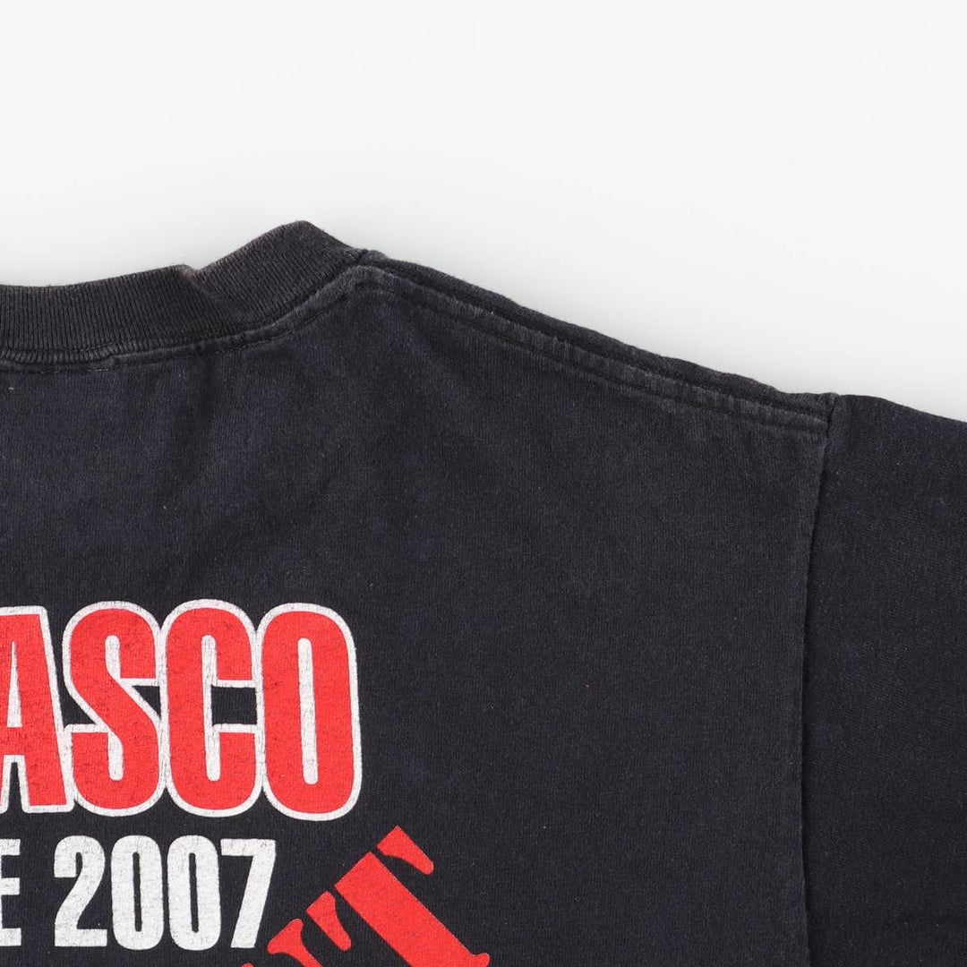 2000'S Fruit of the Loom VASCO ROSSI Fire Pattern Band T-Shirt (Men's Size M) cotton black type Vintage Second Hand