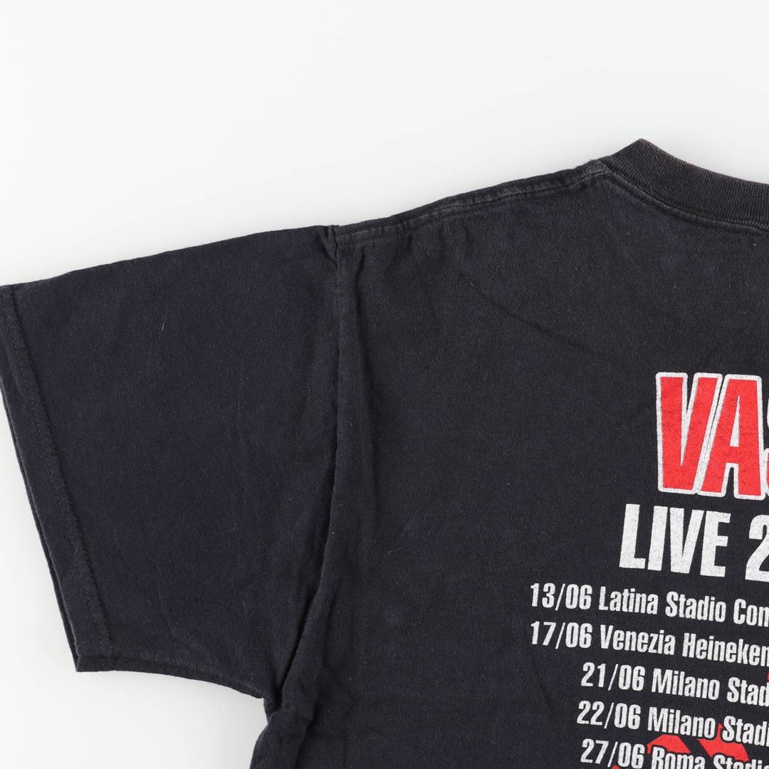 2000'S Fruit of the Loom VASCO ROSSI Fire Pattern Band T-Shirt (Men's Size M) cotton black type Vintage Second Hand
