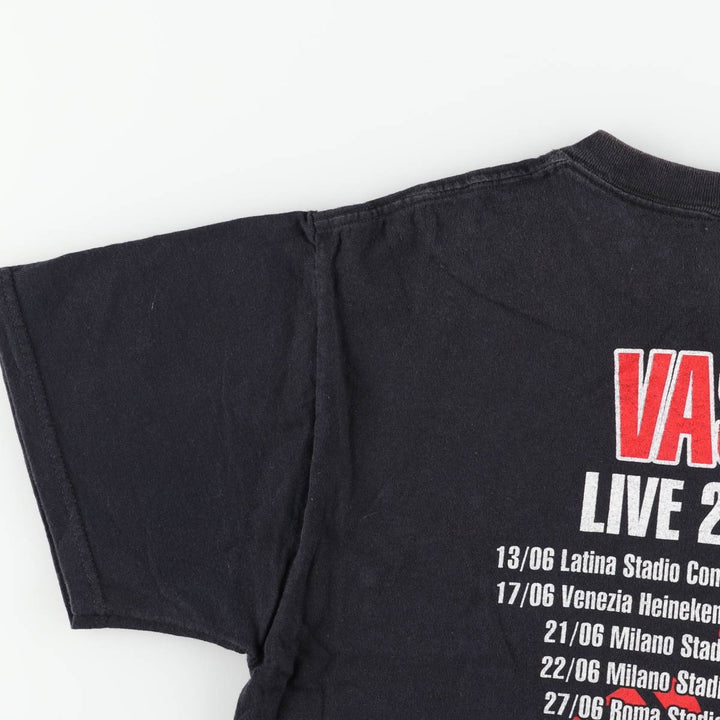 2000'S Fruit of the Loom VASCO ROSSI Fire Pattern Band T-Shirt (Men's Size M) cotton black type Vintage Second Hand