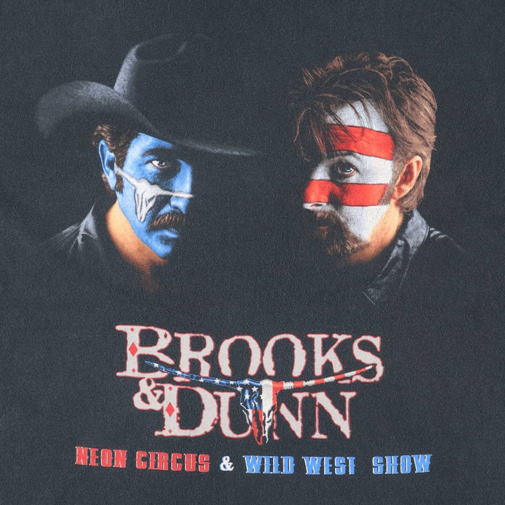 2000'S Anvil BROOKS and DUNN Band T-shirt, Men's XXL equivalent. cotton black type Vintage Second Hand