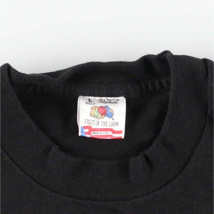90'S Fruit of the Loom George Strait Band T-Shirt, Made in USA, Men's Size L (approx.), Vintage cotton black type Vintage Second Hand