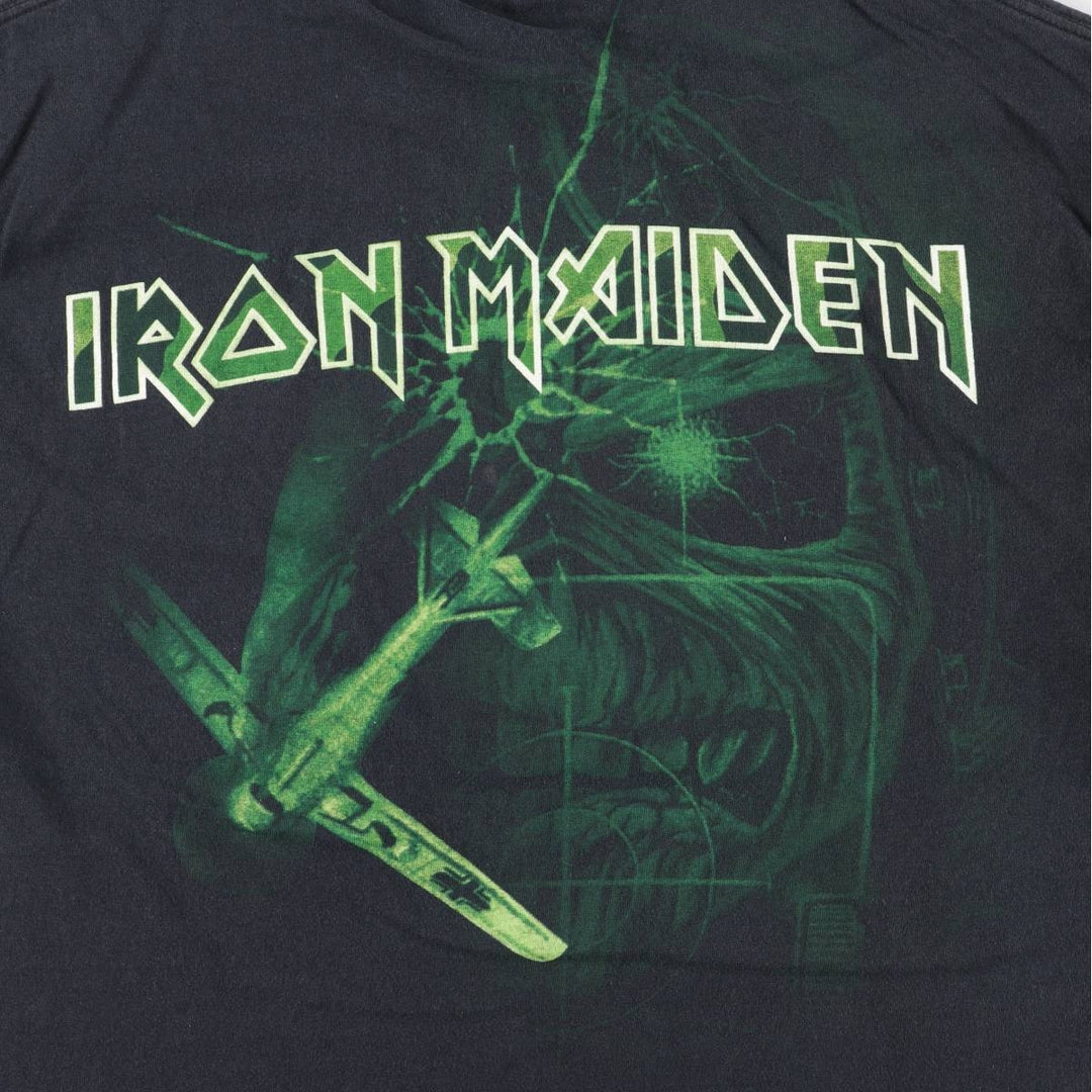 90s-00'S Hanes IRON MAIDEN band t-shirt, men's size L (approx.) cotton black type Vintage Second Hand