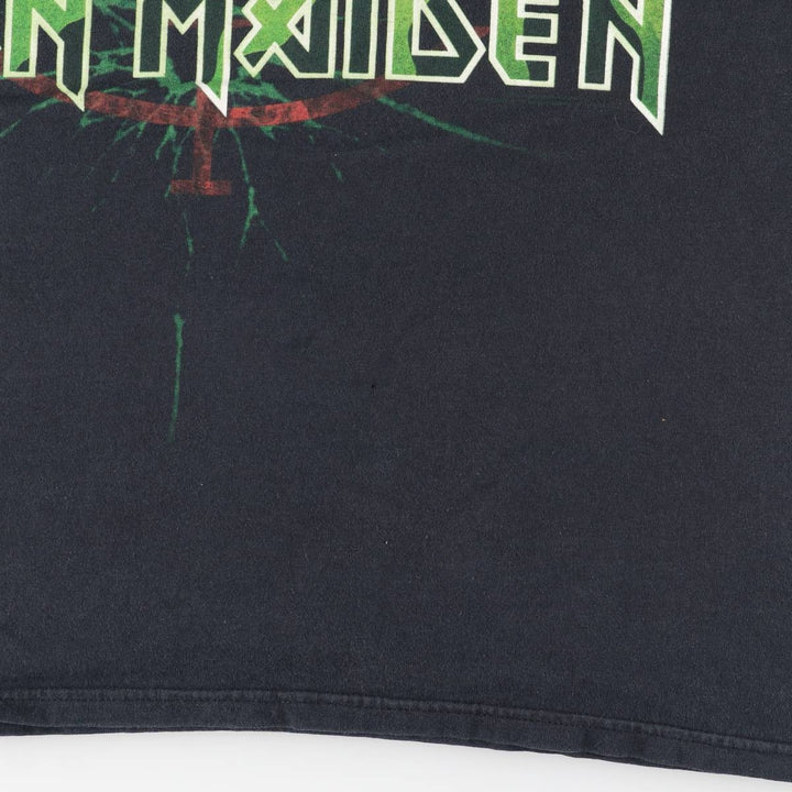 90s-00'S Hanes IRON MAIDEN band t-shirt, men's size L (approx.) cotton black type Vintage Second Hand