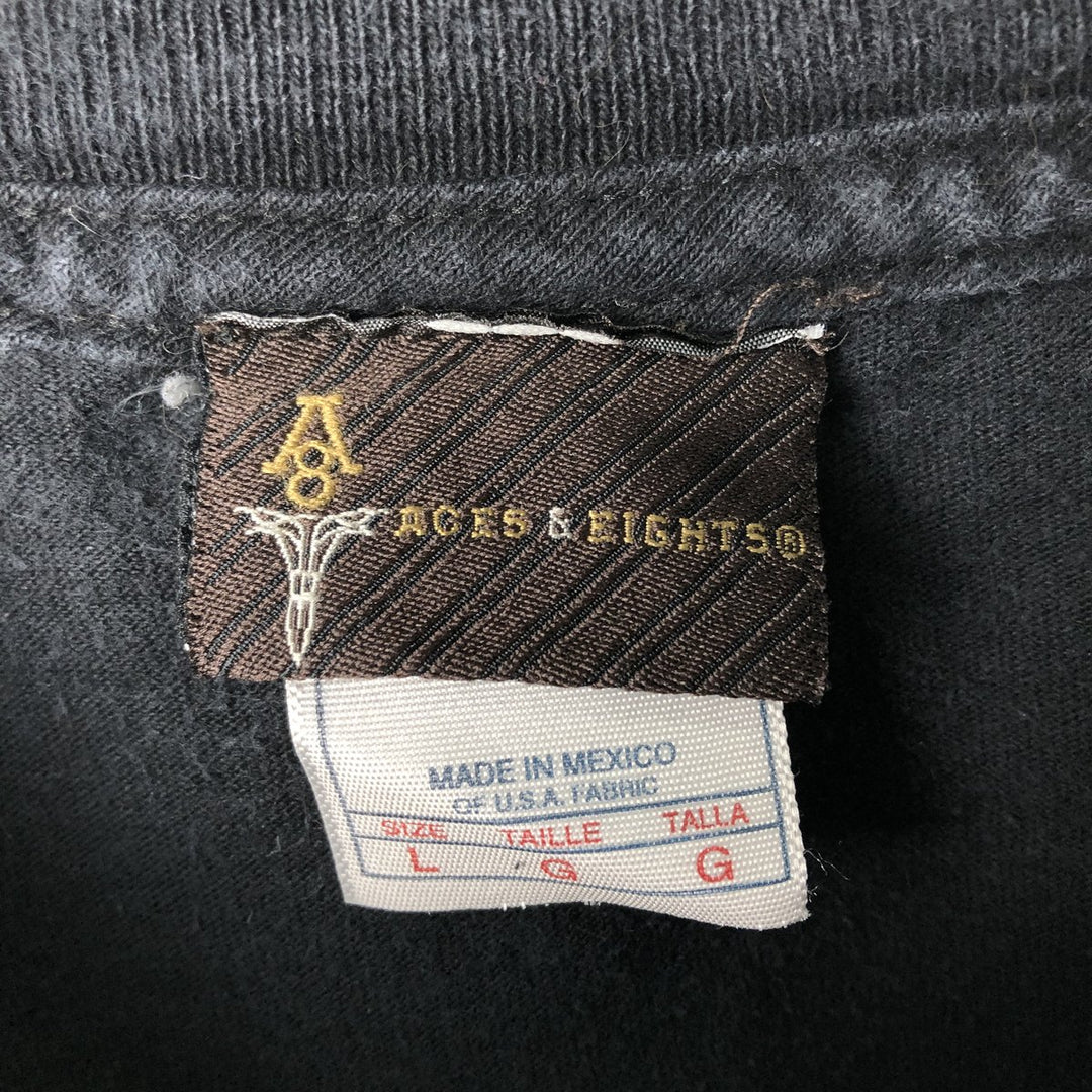 2000'S ACES AND EIGHTS The Rolling Stones Band T-shirt (Men's size L equivalent) unclear black type Vintage Second Hand