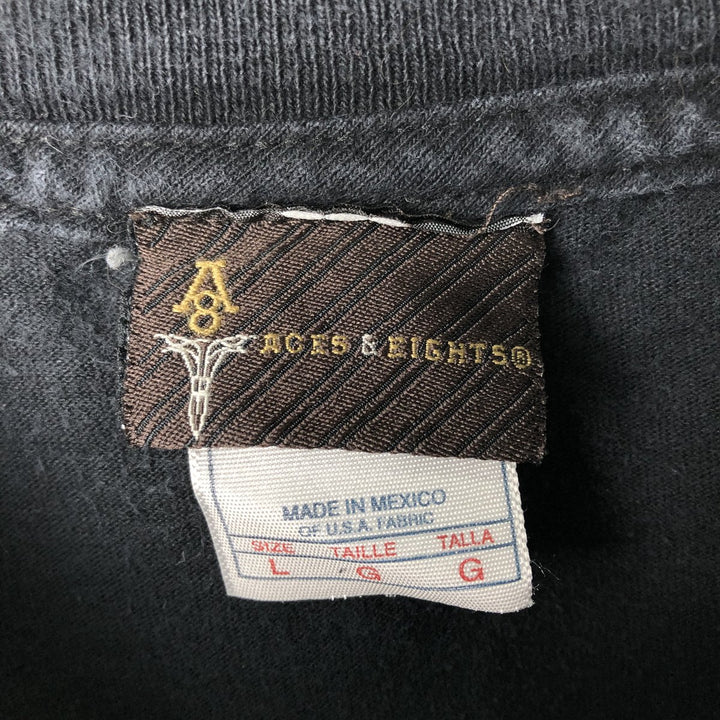 2000'S ACES AND EIGHTS The Rolling Stones Band T-shirt (Men's size L equivalent) unclear black type Vintage Second Hand