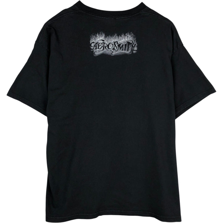 GIANT AEROSMITH Aerosmith Band T-shirt, Made in USA, Men's XL equivalent. cotton black type Vintage Second Hand