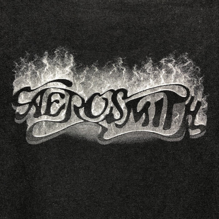 GIANT AEROSMITH Aerosmith Band T-shirt, Made in USA, Men's XL equivalent. cotton black type Vintage Second Hand