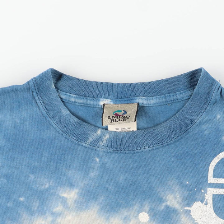 2000'S Liquid Blue The Doors Tie-Dye Pattern Band T-Shirt (Men's Size L) cotton Blue type light blue Vintage Second Hand