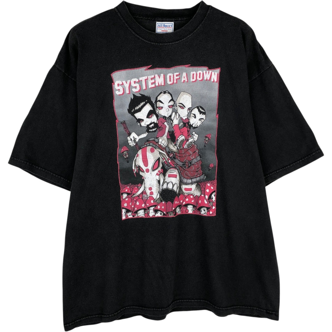 ALL SPORT System of a Down Band T-shirt (Men's size L) cotton black type Vintage Second Hand