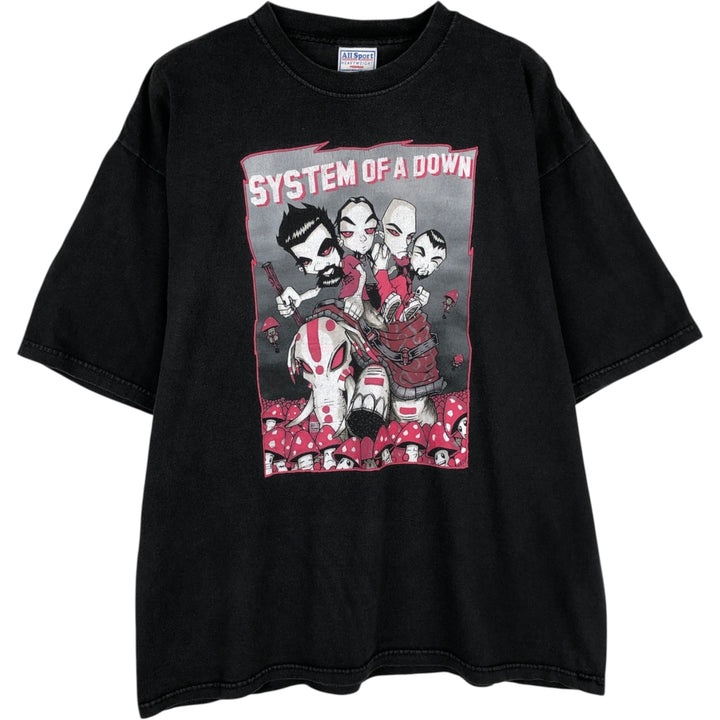 ALL SPORT System of a Down Band T-shirt (Men's size L) cotton black type Vintage Second Hand