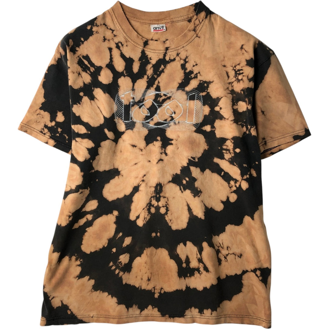 90'S Anvil TOOL Tie-Dye Pattern Band T-Shirt, Men's Size L (Equivalent), Vintage unclear brown type Vintage Second Hand