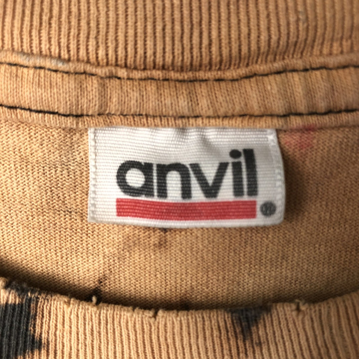 90'S Anvil TOOL Tie-Dye Pattern Band T-Shirt, Men's Size L (Equivalent), Vintage unclear brown type Vintage Second Hand