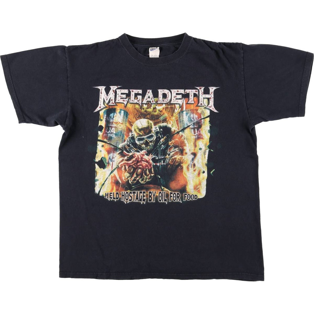 Anvil Megadeth Band T-shirt (Men's size L) cotton black type Vintage Second Hand