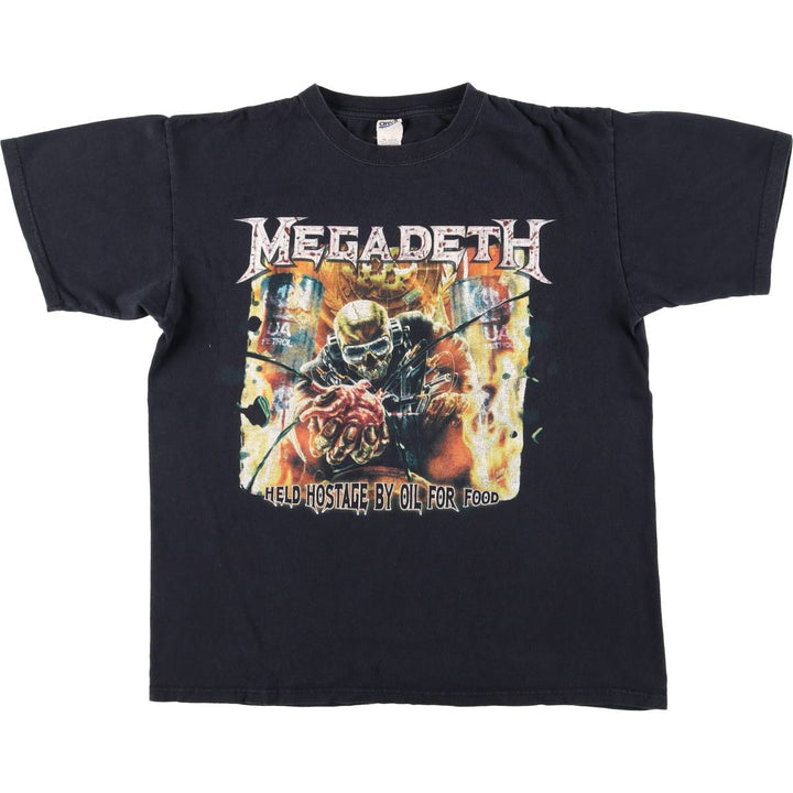 Anvil Megadeth Band T-shirt (Men's size L) cotton black type Vintage Second Hand