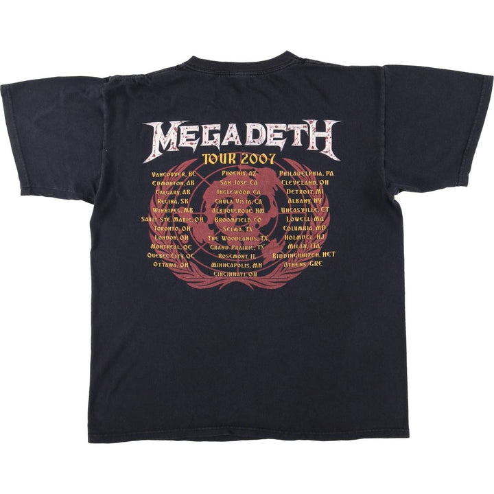 Anvil Megadeth Band T-shirt (Men's size L) cotton black type Vintage Second Hand