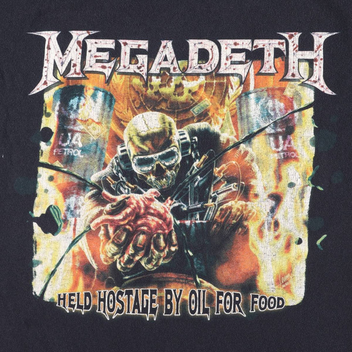 Anvil Megadeth Band T-shirt (Men's size L) cotton black type Vintage Second Hand