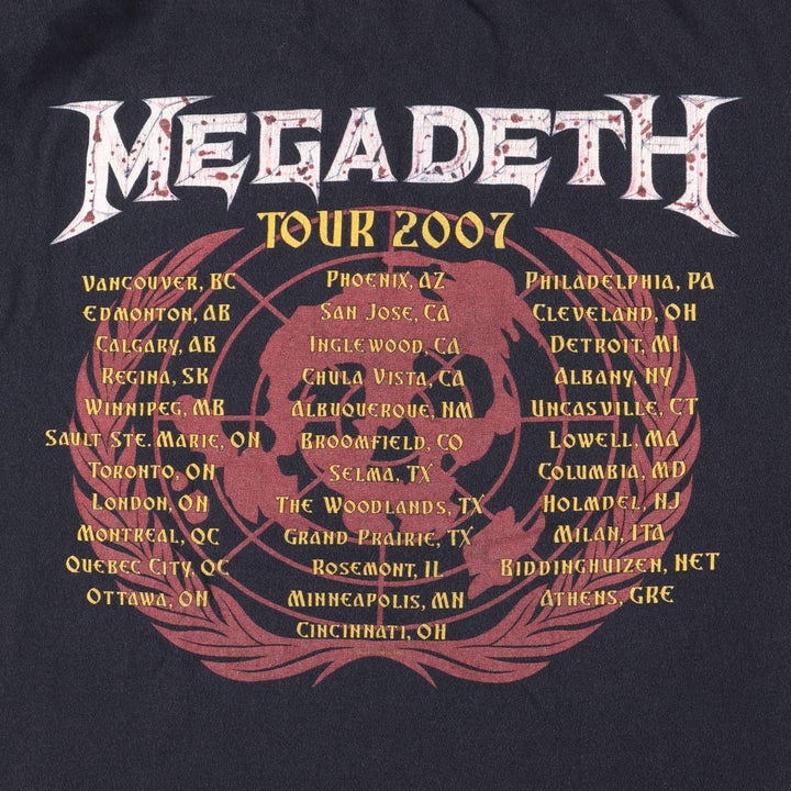 Anvil Megadeth Band T-shirt (Men's size L) cotton black type Vintage Second Hand