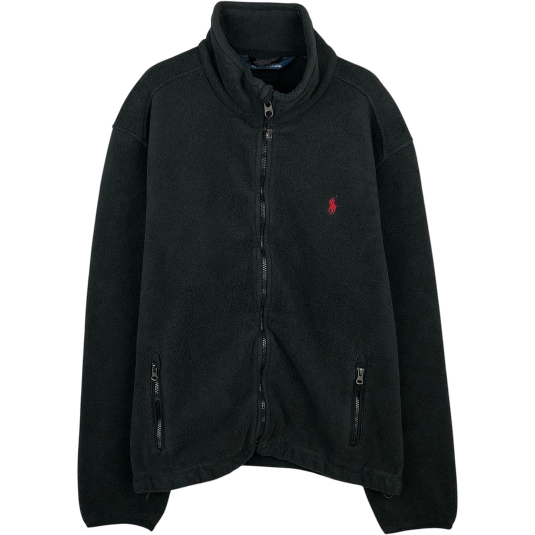 Ralph Lauren POLO by Ralph Lauren fleece jacket, men's size L polyester black type Vintage Second Hand