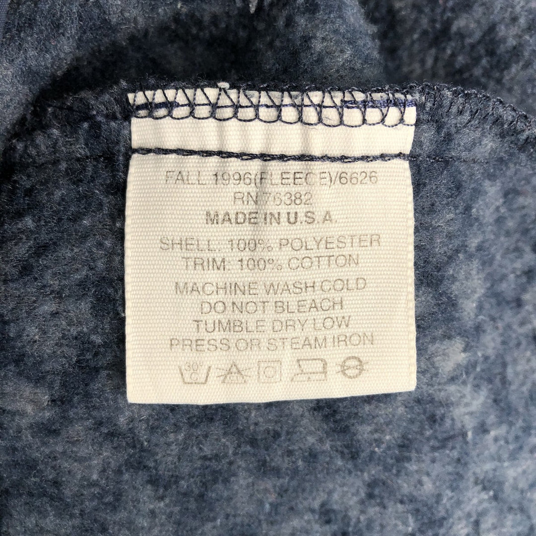 90'S Timberland WEATHERGEAR all-over print half-button fleece pullover, made in USA, men's size L equivalent, vintage. polyester navy blue type Vintage Second Hand