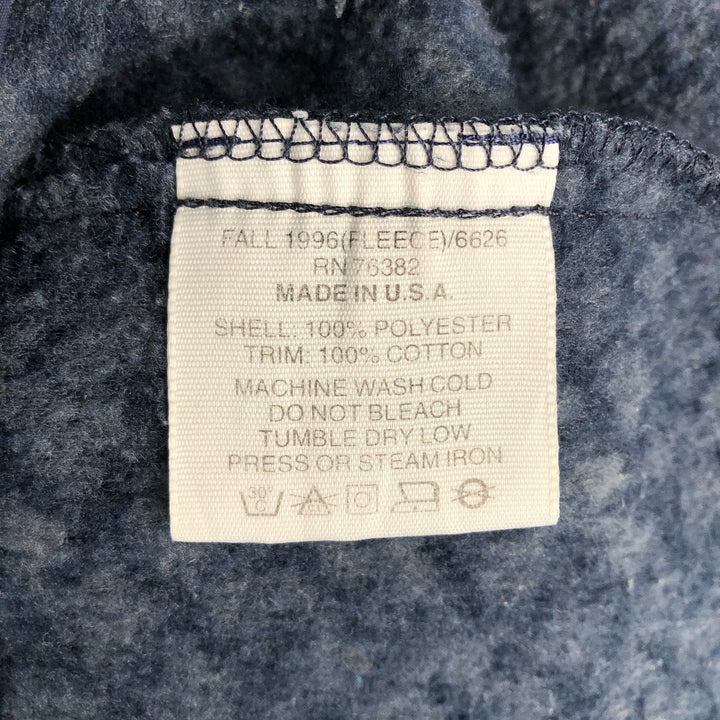 90'S Timberland WEATHERGEAR all-over print half-button fleece pullover, made in USA, men's size L equivalent, vintage. polyester navy blue type Vintage Second Hand