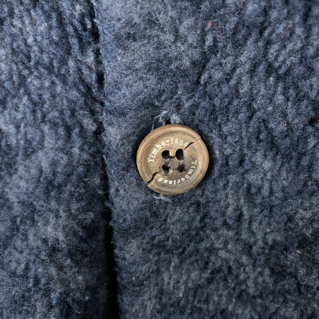 90'S Timberland WEATHERGEAR all-over print half-button fleece pullover, made in USA, men's size L equivalent, vintage. polyester navy blue type Vintage Second Hand