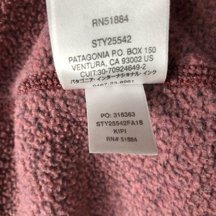Patagonia Better Sweater Jacket 25542FA18 Fleece Jacket, Women's Size Medium polyester pink type Vintage Second Hand