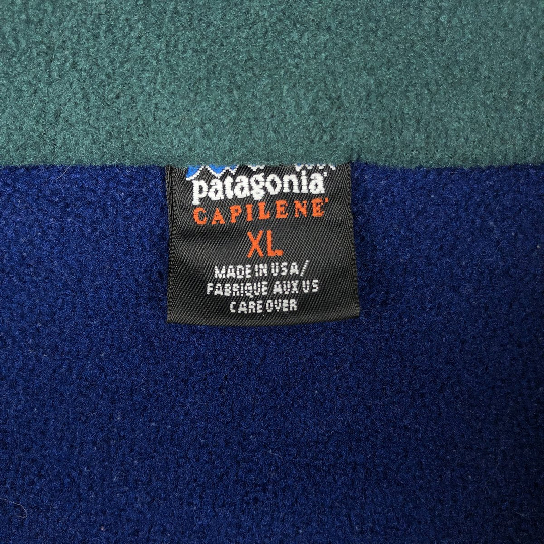 90s-00'S Patagonia Capilene fleece pullover, made in USA, men's size XL equivalent. unclear Navy blue Vintage Second Hand
