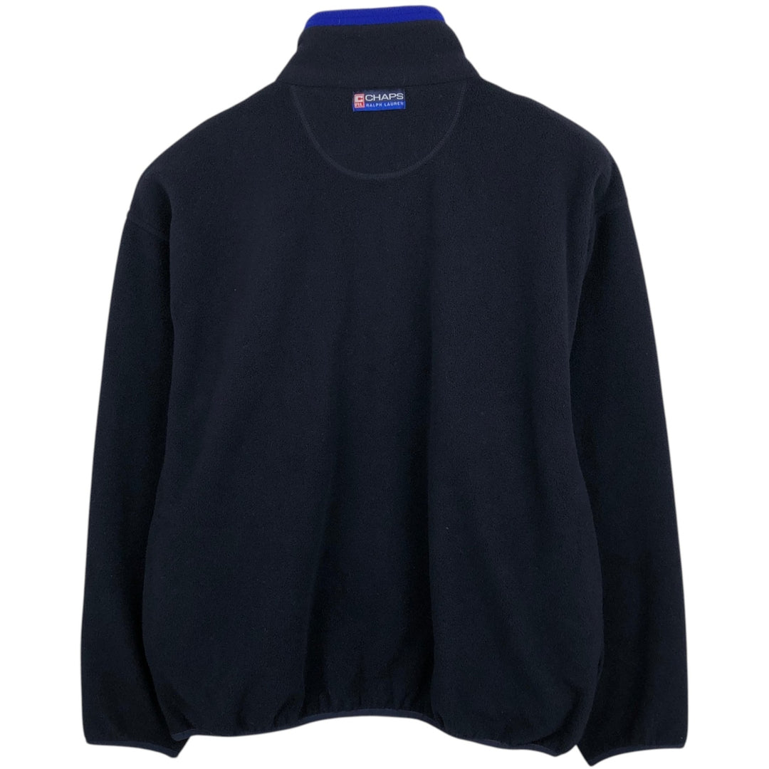 Ralph Lauren Chaps Half-Zip Fleece Pullover, Men's XL polyester navy blue type Vintage Second Hand