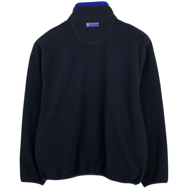 Ralph Lauren Chaps Half-Zip Fleece Pullover, Men's XL polyester navy blue type Vintage Second Hand