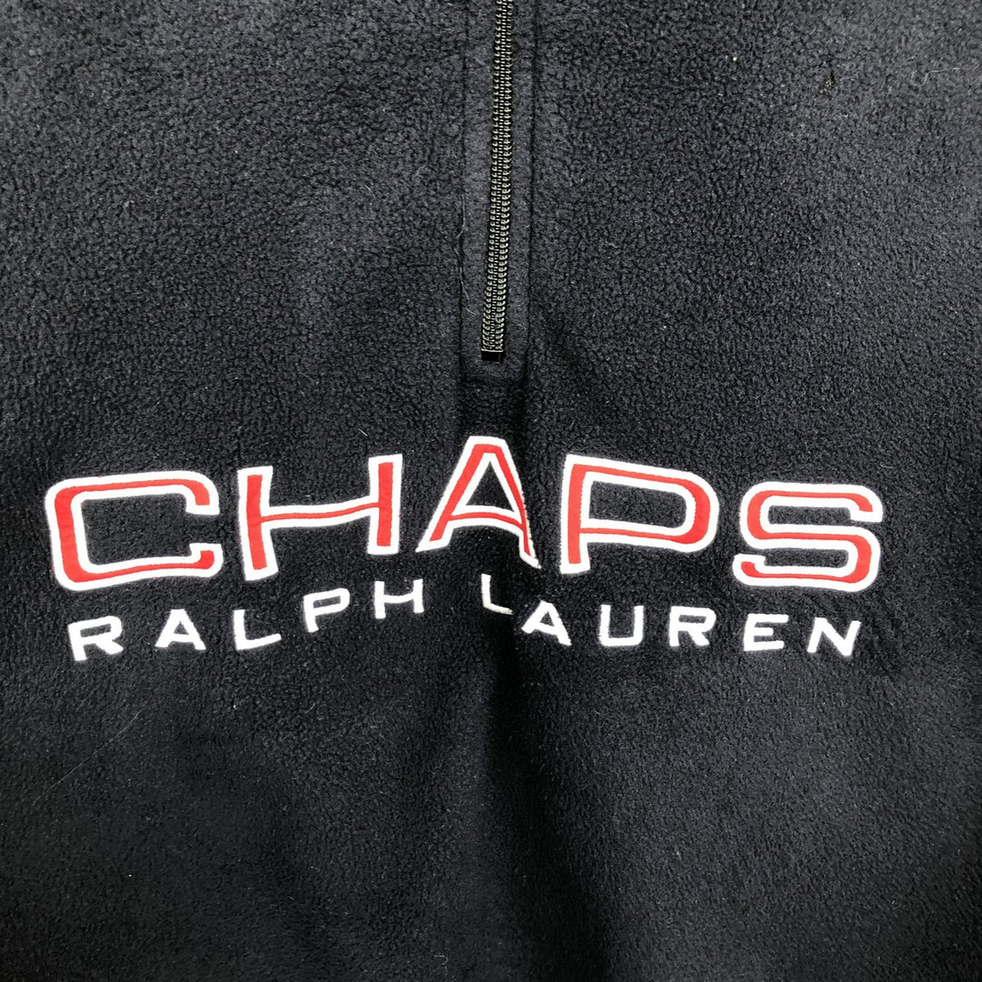 Ralph Lauren Chaps Half-Zip Fleece Pullover, Men's XL polyester navy blue type Vintage Second Hand