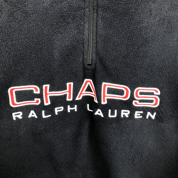Ralph Lauren Chaps Half-Zip Fleece Pullover, Men's XL polyester navy blue type Vintage Second Hand