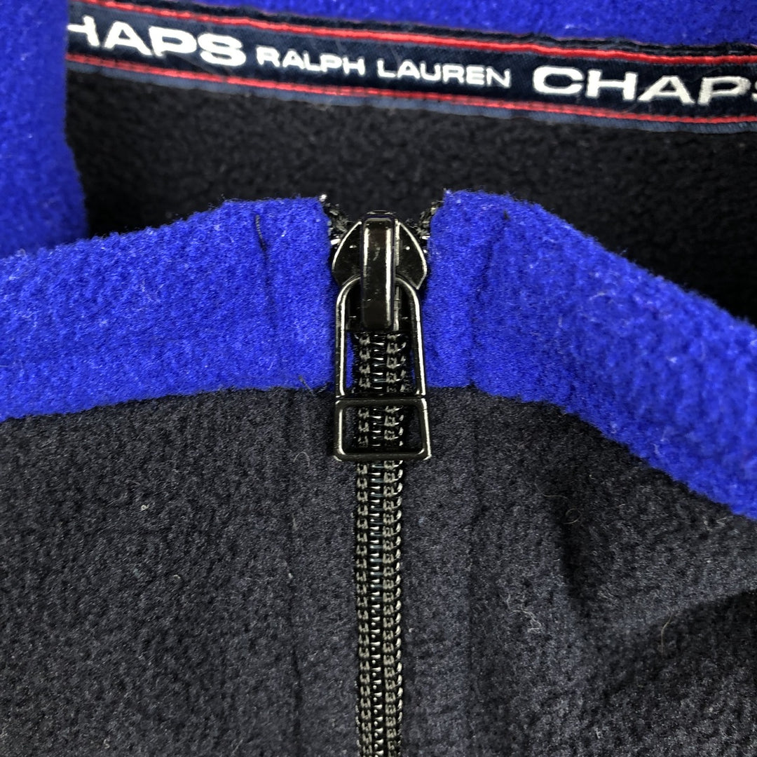 Ralph Lauren Chaps Half-Zip Fleece Pullover, Men's XL polyester navy blue type Vintage Second Hand