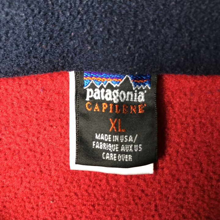 Patagonia CAPILENE Half-Zip Fleece Pullover, Made in USA, Men's XL (approx.) polyester red type Vintage Second Hand