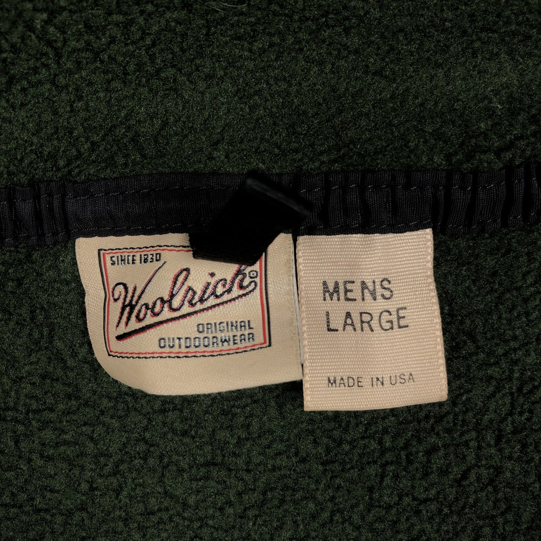 90s-00'S Woolrich Half-Snap Fleece Pullover, Made in USA, Men's Size L (approx.) polyester Green type dark green Vintage Second Hand