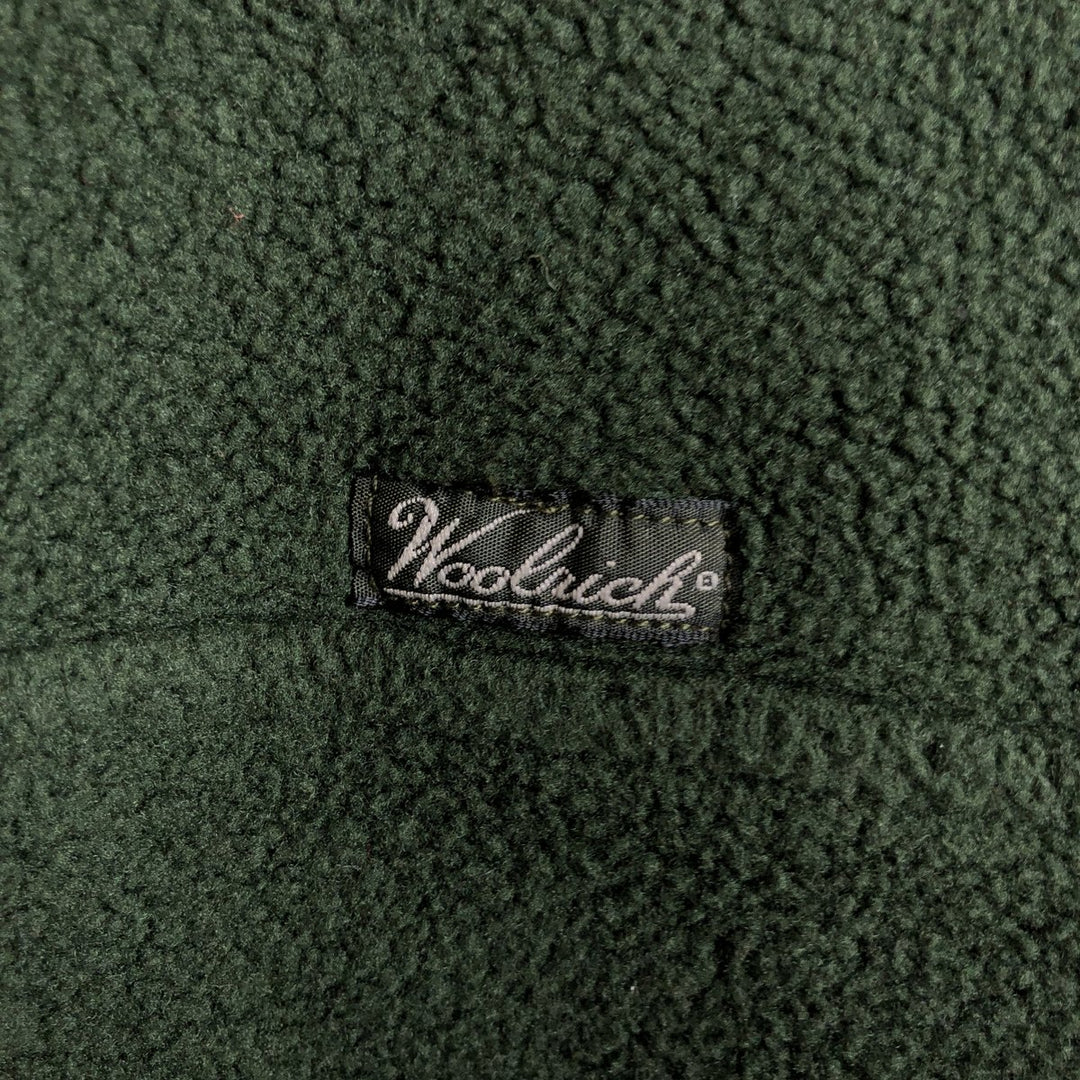 90s-00'S Woolrich Half-Snap Fleece Pullover, Made in USA, Men's Size L (approx.) polyester Green type dark green Vintage Second Hand