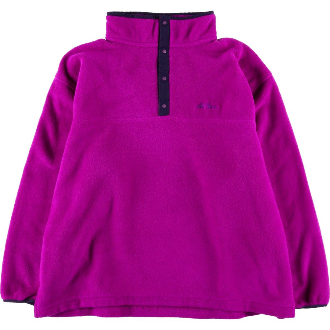 ~90'S LLBean Half-Snap Fleece Pullover, Men's XL equivalent, Vintage unclear purple type Vintage Second Hand