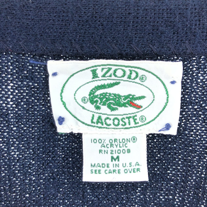 80s-90'S Lacoste IZOD Acrylic Knit Cardigan Made in USA Men's M Size Vintage /eaa496084