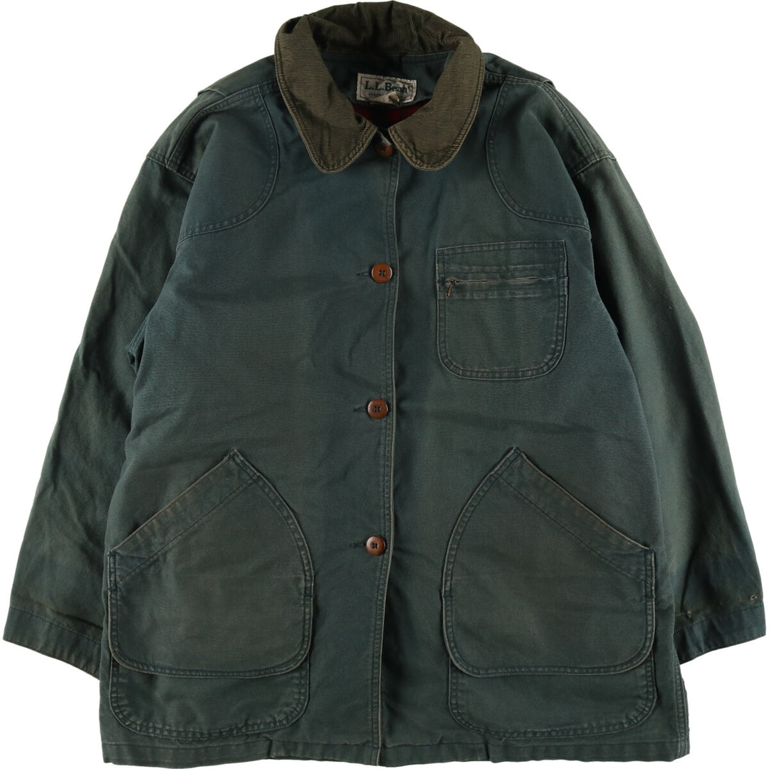 80'S LLBean Hunting Jacket Made in USA Women's XL Vintage cotton green type Vintage Second Hand