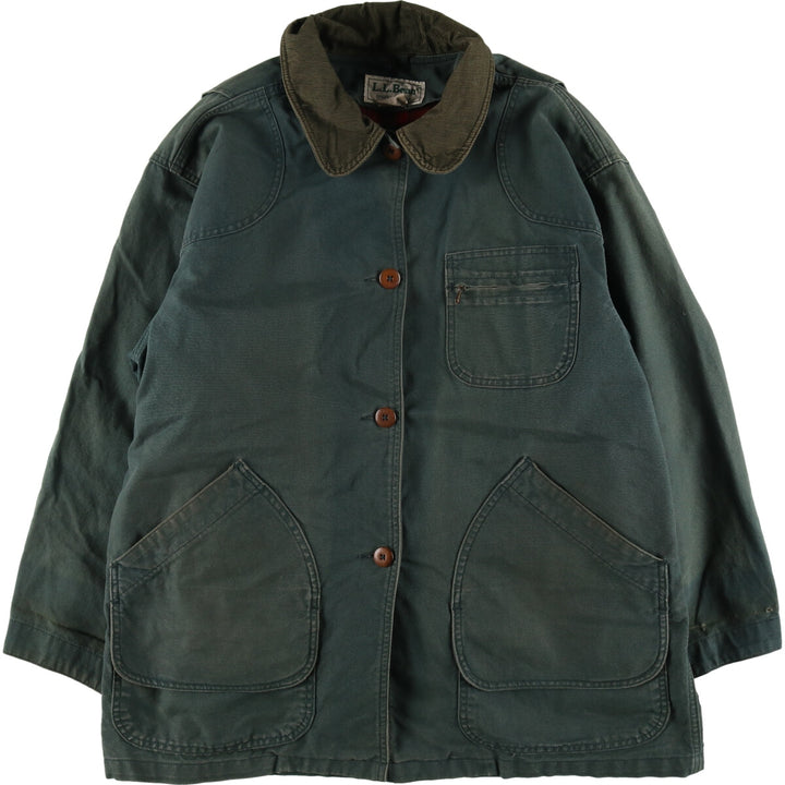 80'S LLBean Hunting Jacket Made in USA Women's XL Vintage cotton green type Vintage Second Hand