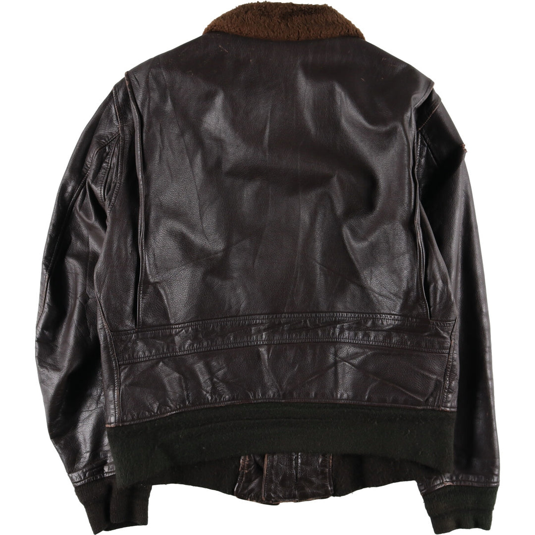 90'S Startown G-1 Type Leather Flight Jacket Men's Size L Vintage unknown brown type Vintage Second Hand